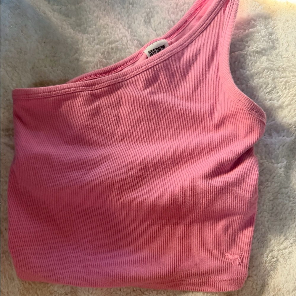PINK Victoria's Secret Ribbed Pink Crop Top